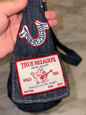 NWT True Religion Denim Embroidered Horseshoe Shoulder Bag Hobo Y2K Streetwear thumbnail 13