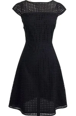 J. Crew Eyelet Dress Black Sleeveless Party Cocktail Dress Size 2 Cap Sleeve‎ thumbnail 1