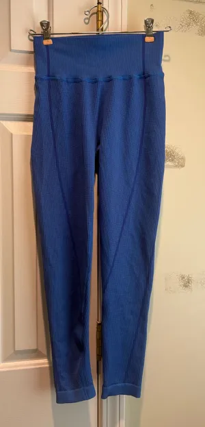 Aerie Offline Blue Striped Leggings thumbnail 1