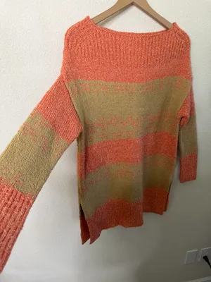 Anthropologie‎ Pilcro Rugby Tunic Sweater Orange Womens Size S thumbnail 5