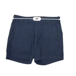 Abercrombie & Fitch Blue Stripe Stretch Chino Shorts 29 Mid Rise 4.5" Inseam thumbnail 2