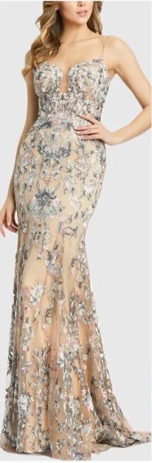 MAC DUGGAL 79313 Embroidered Spaghetti Strap Trumpet Gown thumbnail 1