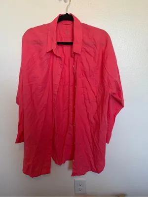 NWOT Aerie Linen Blend Cover Up Top Medium thumbnail 3