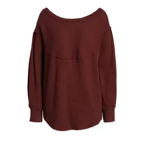 Revolve Free People OG Burgundy Thermal Sweater Pullover thumbnail 3