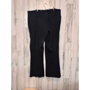 Black Pinstripe Dress Pants Women’s Size 20WT Career Work Straight Leg Trousers thumbnail 7