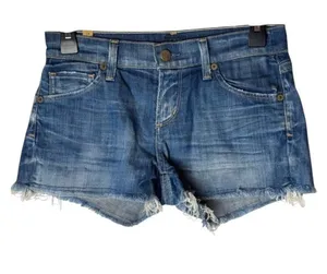 Citizens of Humanity Shorts Women 24 Blue Denim Faded Cut Off Jean Shorts Preppy thumbnail 1