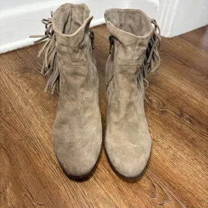Sam Edelman Louie Tan Suede Fringe Ankle Boots Womens 10 M Western Festival Boho thumbnail 4