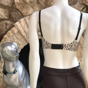 Victoria's Secret Leopard Print Underwire Bra Brown Cream Women's Size 32DD thumbnail 2