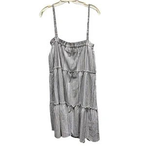 Bishop + Young size L striped tiered linen blend sundress thumbnail 2