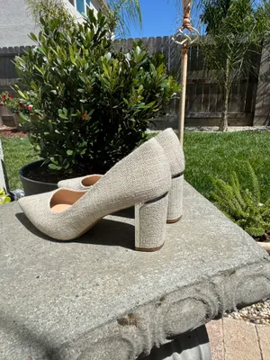 Alfani Grey Textured Pointed Toe Heels  thumbnail 3