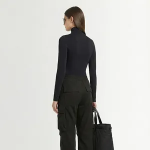 SKIMS NWT (G14) Cotton Jersey Long-Sleeve Stretch Turtleneck | Soot | Size S thumbnail 3