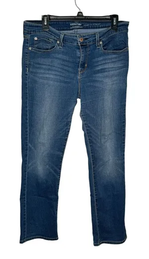 Levis Strauss Women's‎ Jeans Mid-Rise Stretch Modern Straight Leg Denim Blue 33 thumbnail 1