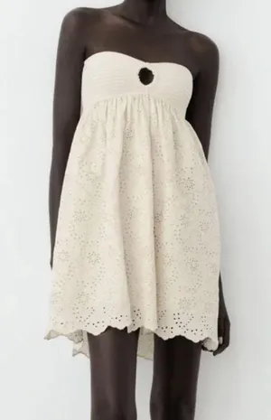 ZARA NWOT White Strapless Dress thumbnail 4