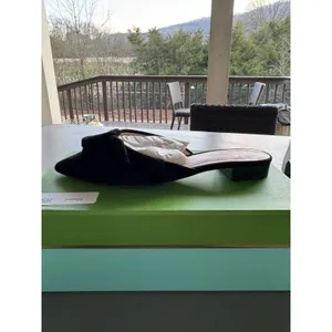 Kate Spade New York BLACK Women's Fayrn Point Toe Mules Size 8.5 Ruffle‎ thumbnail 4