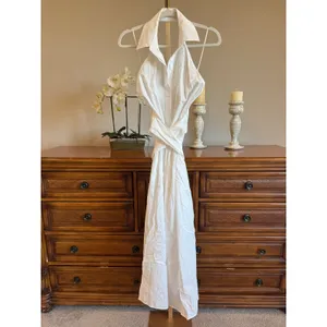 MISA Los Angeles Jessika White Halter Dress NWT Size M thumbnail 3
