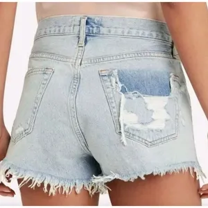 AGOLDE Parker Distressed Cut Off Denim Shorts Bitter Womens Size 25 thumbnail 12