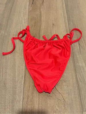 Wild Fable high‎ leg cheeky tie bikini bottoms red size medium thumbnail 4