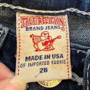 True Religion Womens Blue Embroidered Pockets Straight Leg Denim Jeans‎ Size 26 thumbnail 15