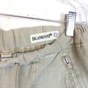 Blank NYC Cargo Pants Womens 27 100% Linen Beige Utility Jogger Pull On Beach thumbnail 7