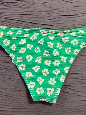 Wrangler X Billabong Green Floral Ribbed Bikini Bottom thumbnail 2
