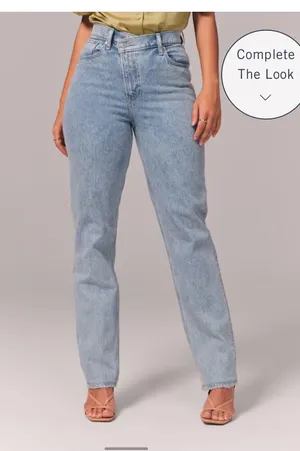 Abercrombie Curve Love 90s Ultra High Rise Straight Jean thumbnail 1
