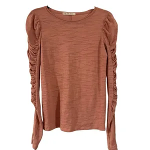 We the Free Natasha pink ruched puff sleeve long sleeve top small thumbnail 9