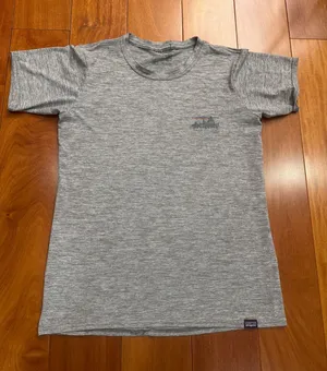 Patagonia Graphic T Shirt Gray Save Our Home Planet Mountains Eco Friendly XS‎ thumbnail 1