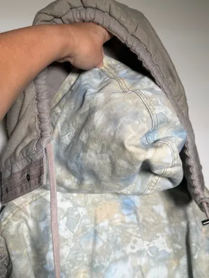 Free People Womens Layered Tie-Dye Parka Paisley Hooded Anorak Jacket Small thumbnail 12