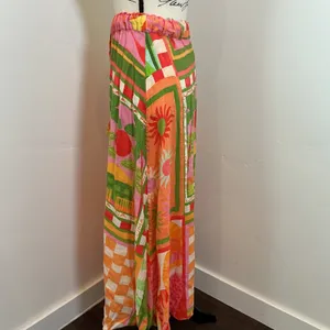 Farm Rio Anthropologie Vibrance Maxi Skirt Multicolor Patchwork XXS Tassel Boho thumbnail 4