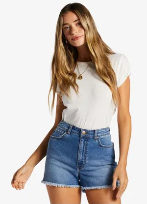 Billabong So Cheeky Cutoff Denim Shorts Size 24 Blue thumbnail 1