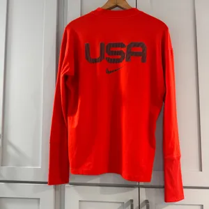 Nike Running Element Team USA Dri-FIT Quarter Zip Red‎ Pullover Womens Medium thumbnail 2