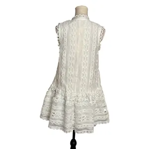 Endless Rose Lace Trim Crochet Mini Dress Sleeveless White Size M NWOT Romantic thumbnail 5