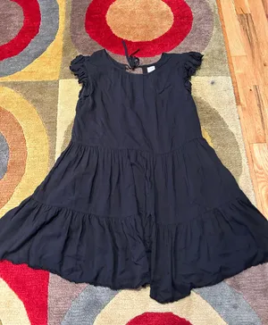 Aritzia Wilfred Sidonie Dress Black Mini Dress Ruffle Back Tie Size XS thumbnail 1