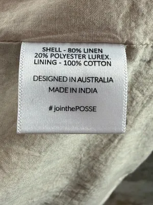 Posse‎ Linen Blend Mini Dress in Shimmery Gold Beige Size Extra Small thumbnail 5
