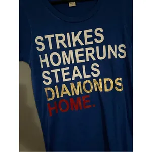 Alternative Apparel Blue Baseball Short Sleeve Shirt Size Small thumbnail 4
