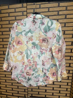 Lauren Ralph Lauren white floral button down shirt size medium thumbnail 2