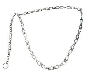 Silver Tone Horseshoe Link‎ Chain Belt Adjustable Waist Accessory Western thumbnail 1