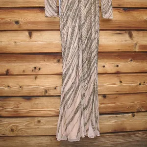 Mac Duggal Long Sleeve Beaded Column Gown Dress Mocha Size 4 thumbnail 10