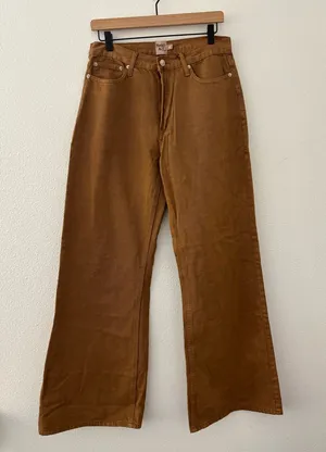 Princess Polly wide leg jeans in brown thumbnail 1