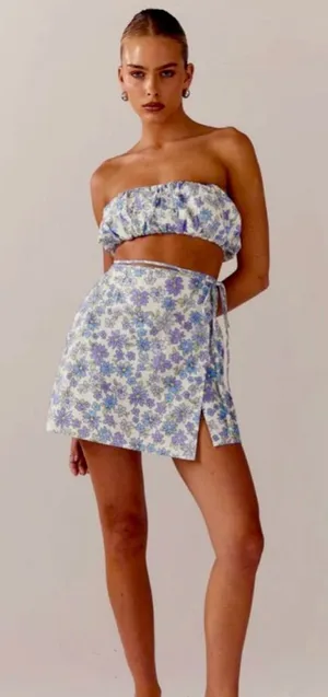 Peppermayo Wrap Floral Mini Skirt US 2 Feminine Spring Summer thumbnail 1