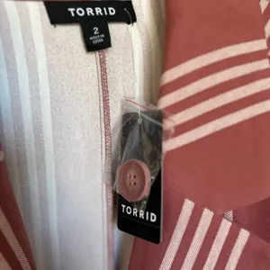 NWT Torrid Lightweight Boyfriend Blazer Pink/ White/ Stripe Size 2X thumbnail 16