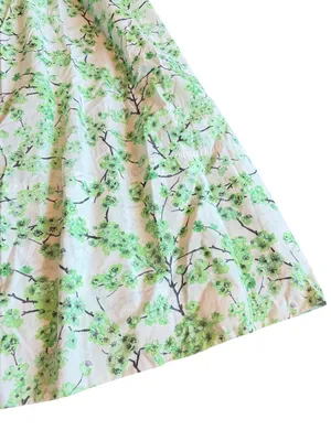 J. Crew Gathered Tank Midi Dress Lime Cherry Blossoms Smocked Cotton Size 8 NWT thumbnail 8
