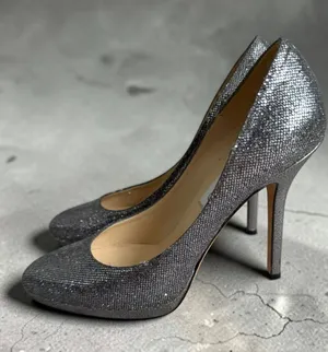 JIMMY CHOO Pewter Silver Metallic Heels Size 36 / US 6 thumbnail 1