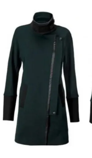 New CABI Dark Green Renaissance Asymmetrical Zip Long Jacket Small 3725 thumbnail 1