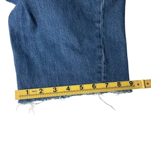 Zara Z1975 Low Rise Balloon Fit Jeans Faded Blue Raw Hem 100% Cotton Size 6 thumbnail 10
