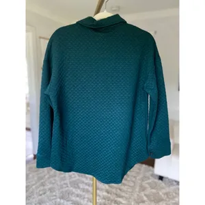 Prettygarden Teal Quilted Shacket‎ Button Up Shirt Jacket with Pockets M Winter thumbnail 3