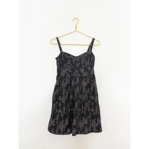 Anthropologie Lilka Ettie Jacquard Chemise Mini Dress Small Black Whimsigoth thumbnail 4