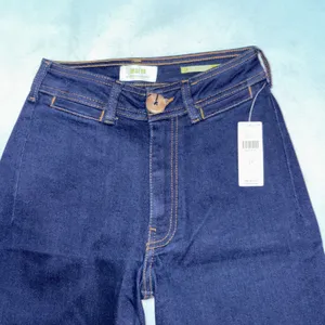 Maeve Anthropologie the Ettie High Rise Wide Leg Cropped Raw Hem Jeans Dark Wash thumbnail 3