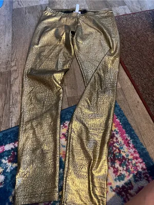 Adidas neo Gold Metallic Women’s Jeans - Shiny Statement Leggings thumbnail 6