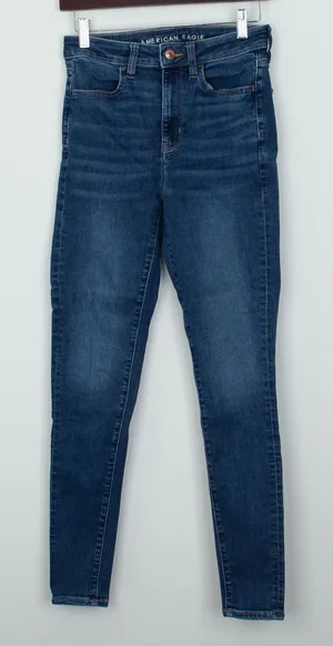 American Eagle Super Hi-Rise Skinny Jeans Womens Size‎ 4 Blue Minimalist Casuali thumbnail 1